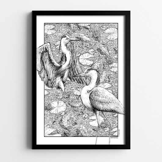 plakaty Plakat Czaple