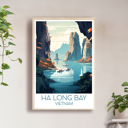 plakaty Wietnam - Zatoka Ha Long - Plakat, pamiątka dla podróżnika