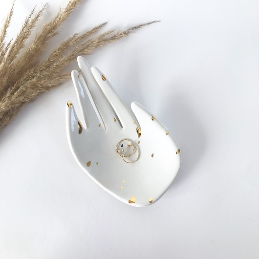 Ceramiczna Dłoń Złote Ciapki Maison Fragile