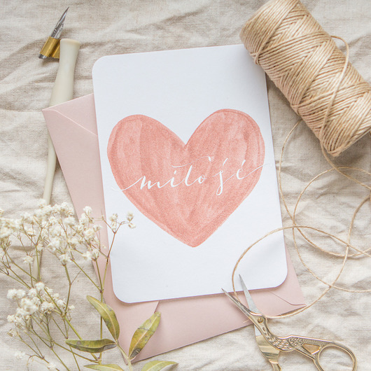 Kartka Walentynkowa "Rose Gold Love" MIŁOŚĆ Minty Moose
