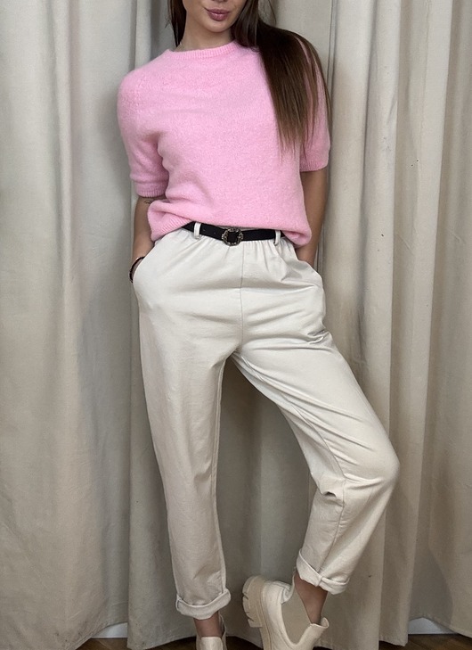 spodnie materiałowe damskie Spodnie dresowe z paskiem