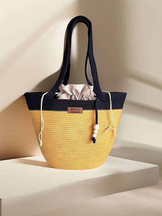 torby na ramię Damska torebka koszyk na lato ze sznurka bawełnianego TS040