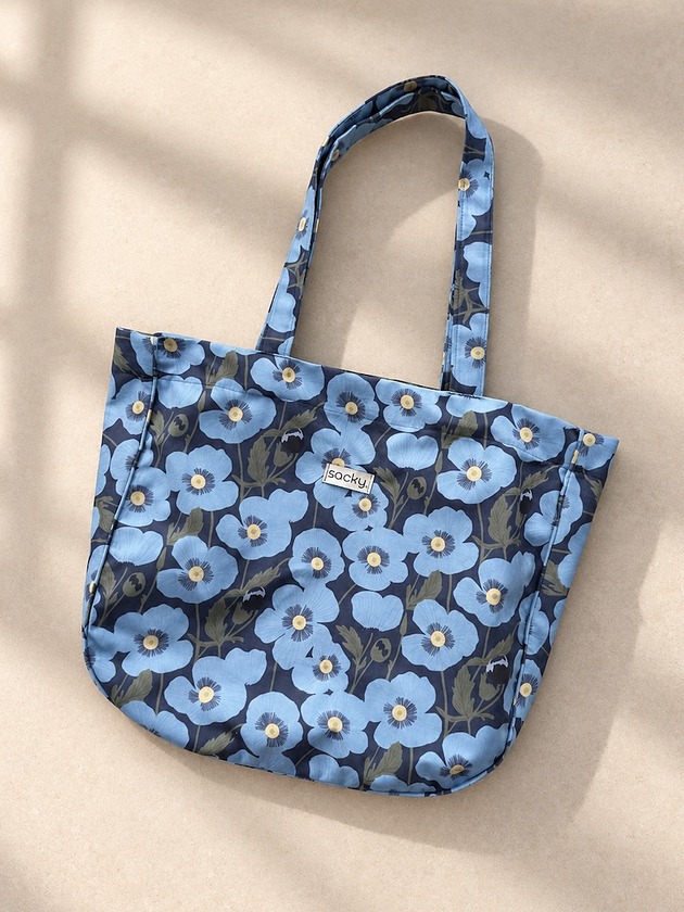 torby na zakupy Welurowa tote bag bloom