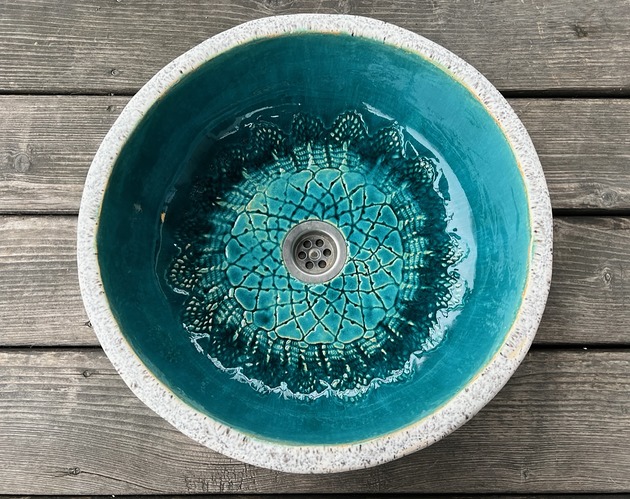 umywalki UM67 Umywalka ceramiczna, okrągła z koronką