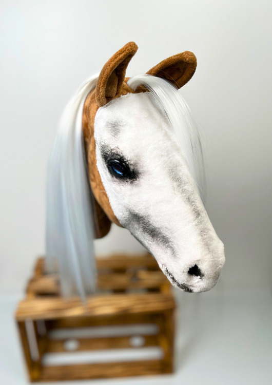 zabawki - inne Realistyczny Hobby Horse palomino - biały/biała