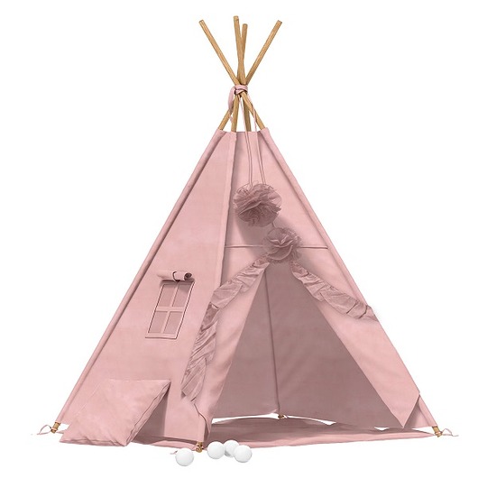 namioty, tipi Namiot tipi z falbankami + mata brudny róż PZ