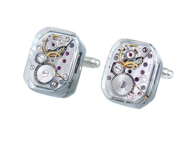 spinki do mankietów SREBRO Spinki do koszuli - RECTANGLE I Undercover - Prezent