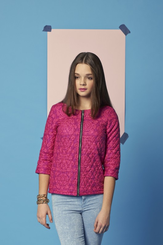 violet quilted jacket Follow the thread