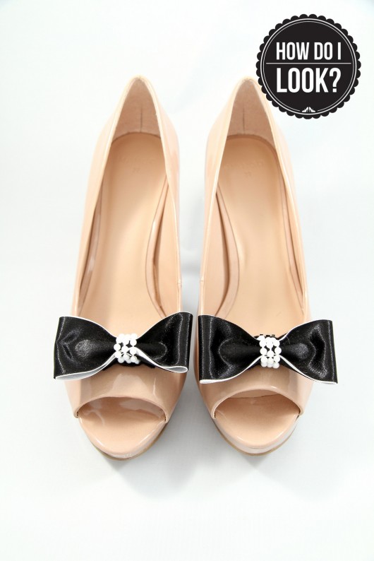 Classy Bow - Black & White - klipsy do butów HowDoILook