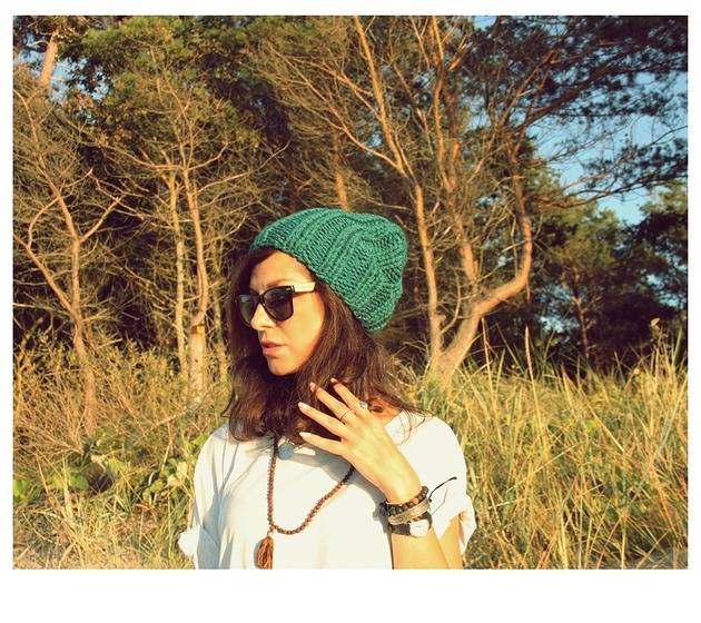 czapki damskie Czapka beanie leśna zieleń