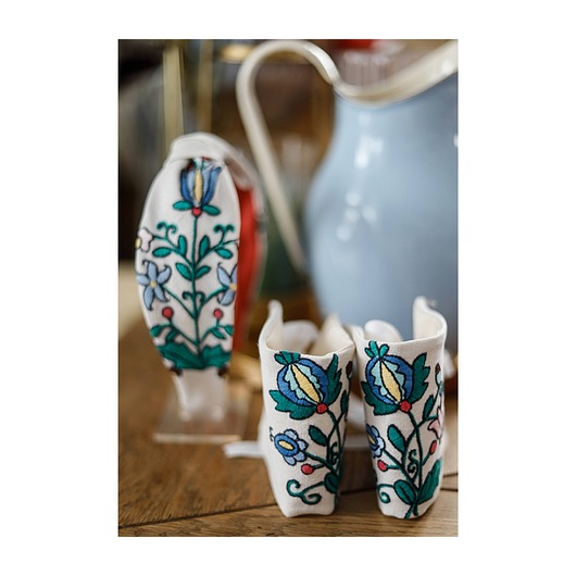 opaski do włosów Zestaw z haftem len i jedwab