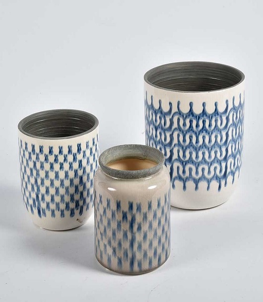 Doniczka, osłonka Blue Marine Wzory, 9,5x9,5 cm Home Design