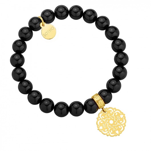 Czarna bransoletka z pereł kryształ SWAROVSKI® CRYSTAL  SOTHO