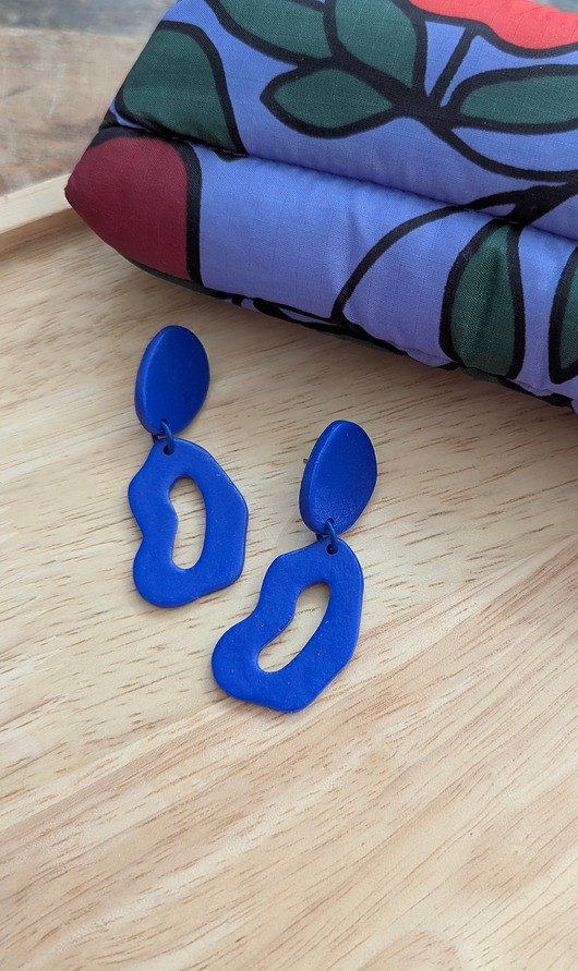 kolczyki z masy plastycznej Kolczyki wiszące ameby