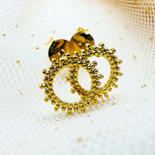 kolczyki pozłacane Złote kolczyki  kółka, eleganckie  sztyfty