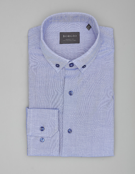 koszule męskie koszula męska 00039 dł. rękaw classic fit niebieski 176/182 39