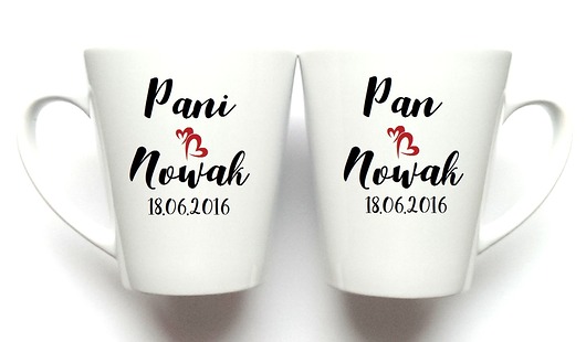 KUBKI ŚLUBNE LATTE Pan&Pani FarrowDesign