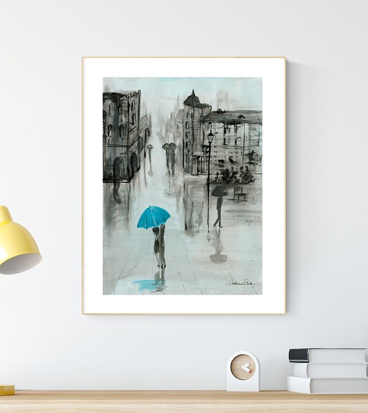 grafika 30 x 40 cm wykonana ręcznie, obraz Krystyna Siwek Art