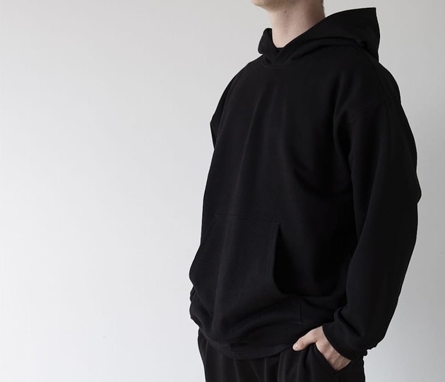 bluzy męskie Bluza z kapturem OVERSIZE Flow Black