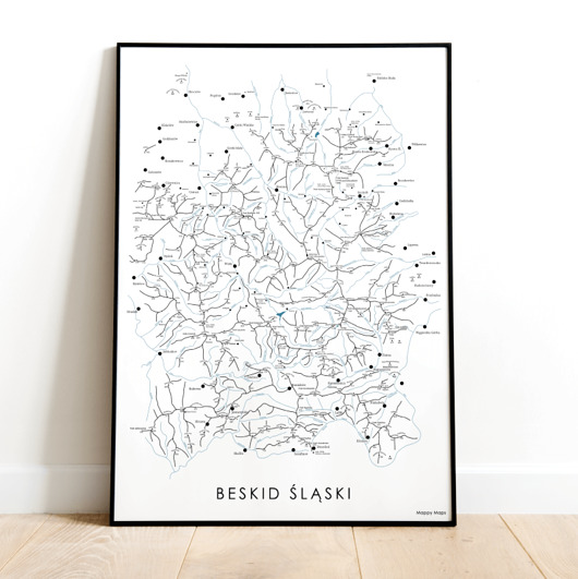 plakaty Plakat Beskid Śląski - mapa Beskidu Śląskiego