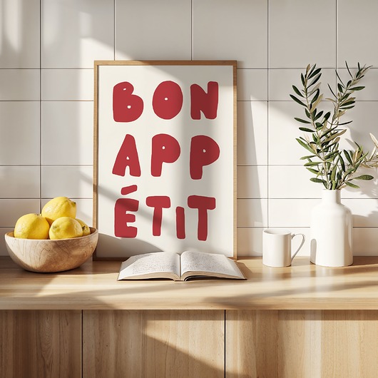 plakaty Plakat Bon Appetit Czerwony