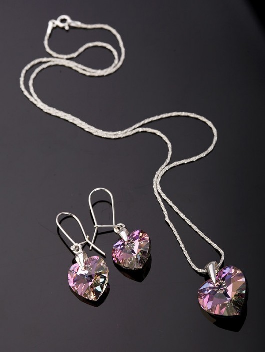 kryształ Swarovski hearts - Vitral Light na łańcuszku mellody