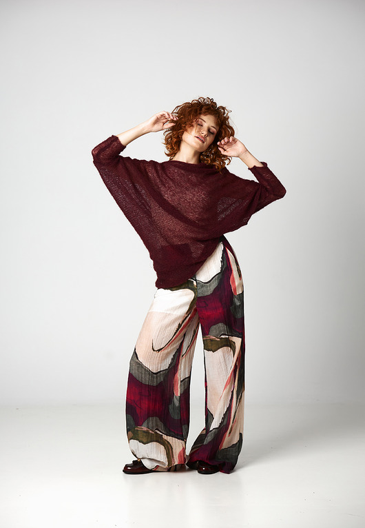 swetry damskie  Alpaka sweter Natalia- Wino
