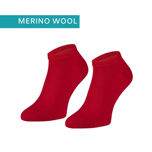 skarpetki damskie Czerwone stopki z merino wool