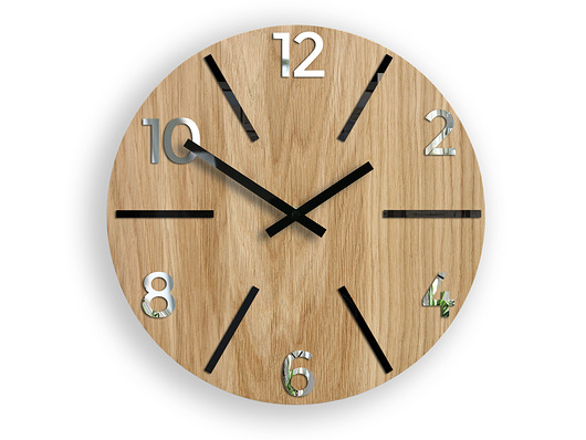 Zegar ścienny Aksel Wood Black&Mirror 33,5 cm ModernClock