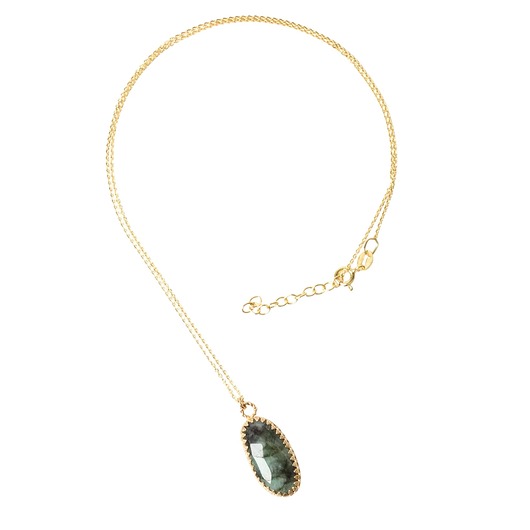 złote naszyjniki Złoty naszyjnik ze szmaragdem w stylu Vintage