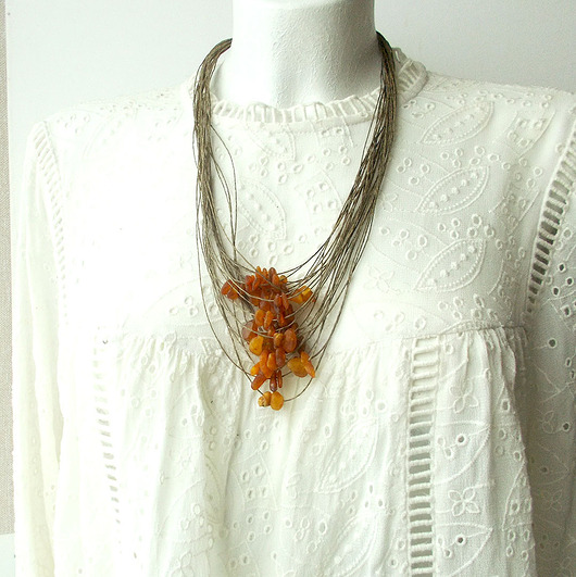 komplet biżuterii Surowy Bursztyn bałtycki Komplet biżuterii