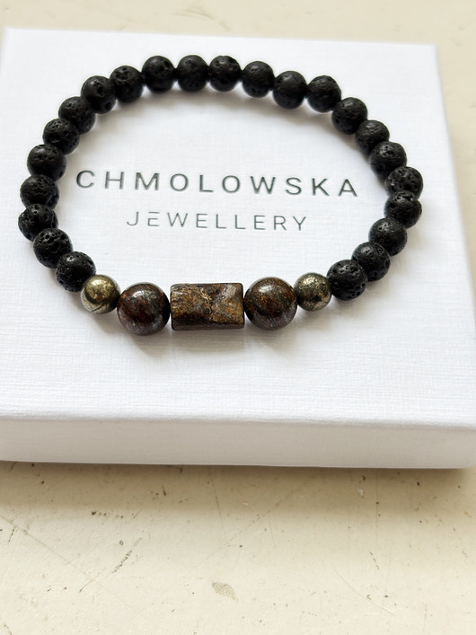 biżuteria męska Bransoletka męska Bronzyt i Piryt