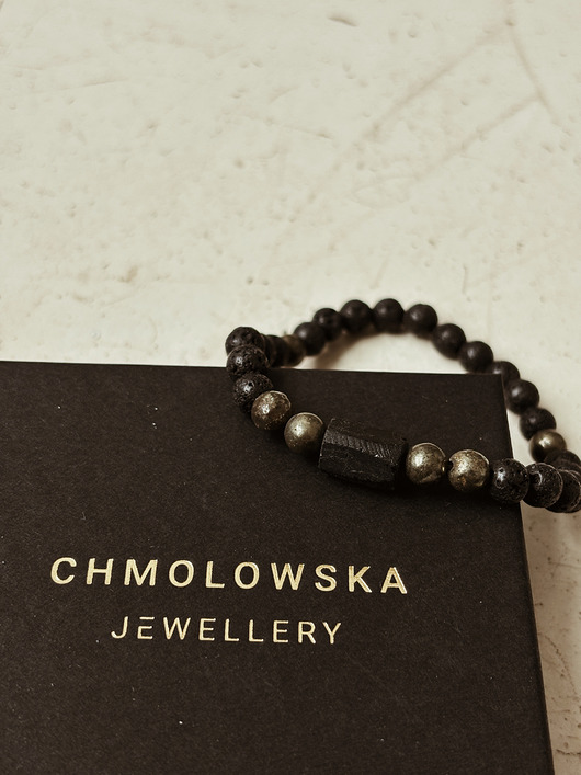 biżuteria męska Bransoletka Męska Piryt i Turmalin