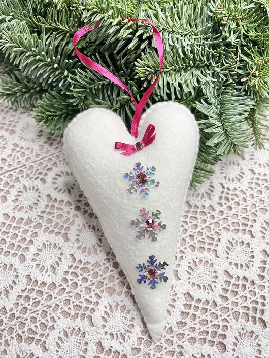 ozdoby choinkowe Zestaw świątecznych zawieszek serca #17