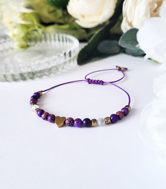 bransoletki z kamieni naturalnych Miłość- bransoletka z Jaspisem cesarskim i Kamieniem księżycowym