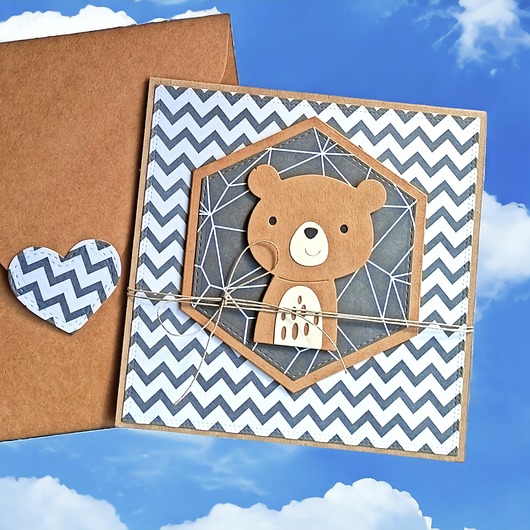 kartki, zaproszenia na chrzest MIŚ zygzak : kartka handmade na urodziny, roczek