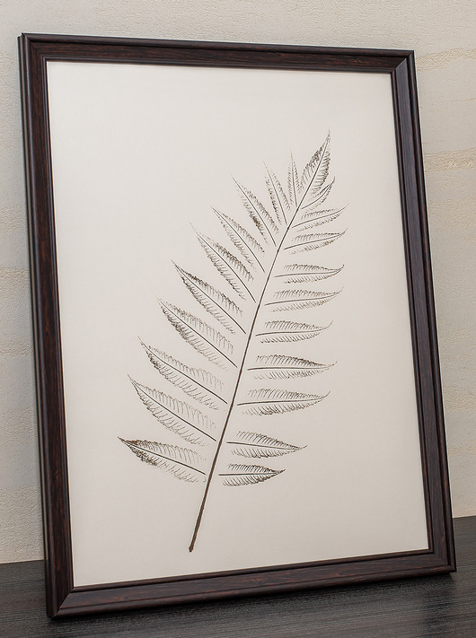 grafiki i ilustracje Minimalistyczna grafika BOTANICZNA w ramie A3. Brązowy Liść Sumaka 30x40 cm