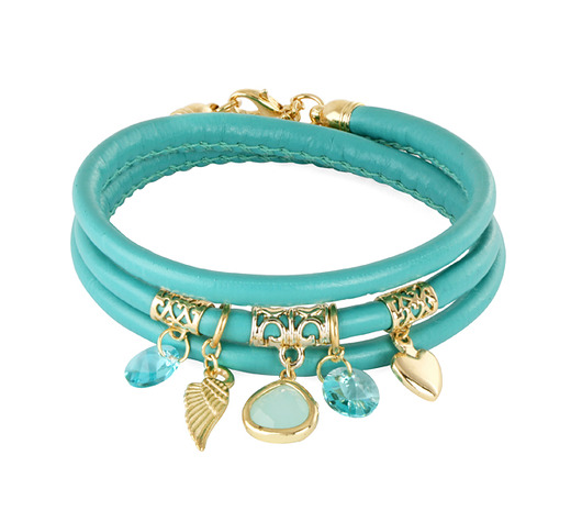 Eco leather - turquoise & gold. Lavoga