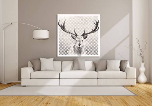 OBRAZ NA PŁÓTNIE - OH DEER- 90x90cm NOWdeco