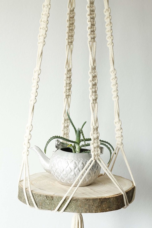 Kwietnik wiszący makrama macrame SisFox