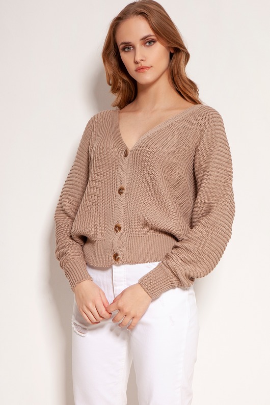 Bawełniany sweter - SWE142 mocca Lanti