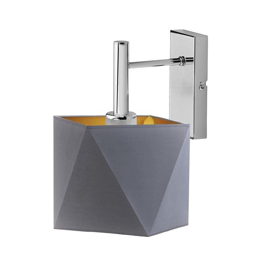 kinkiety Chromowany kinkiet do pokoju w stylu glamour KIOTO GOLD