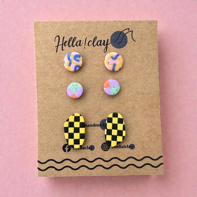 kolczyki z masy plastycznej Minikolczyki 3pack