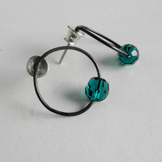 kolczyki z kamieniami Kolczyki OKRĄG