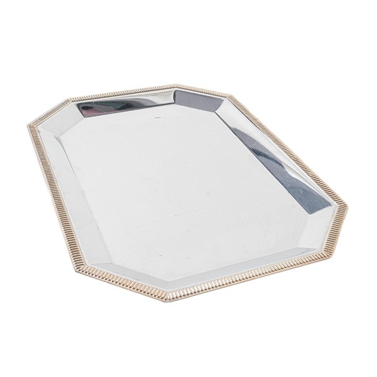 patery i talerze Taca ze stali nierdzewnej, włoski design, lata 70, produkcja: Włochy