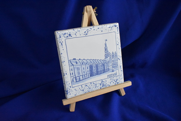 podkładki do kuchni Kafel ręcznie malowany Poznań Ratusz i domki budnicze