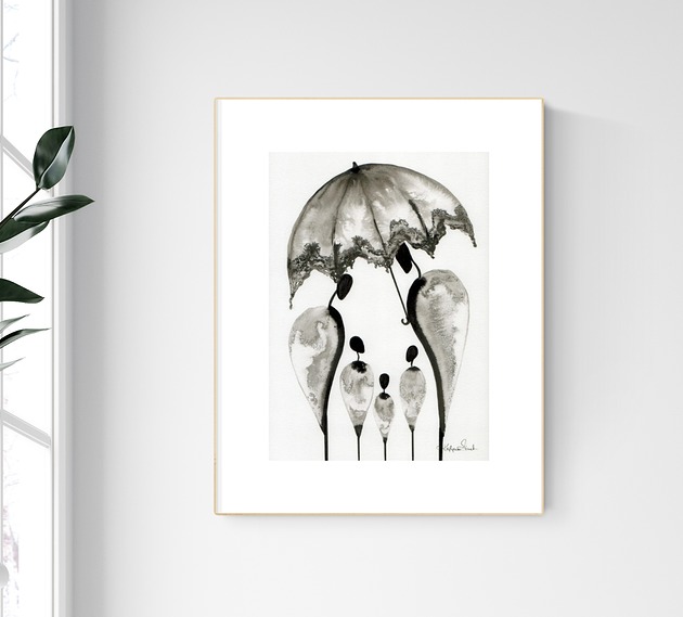 grafika A4 wykonana ręcznie, abstrakcja Krystyna Siwek Art