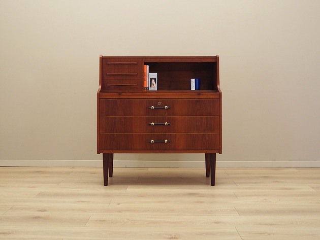 biurka Sekretarzyk tekowy, duński design, lata 70, produkcja: Dania
