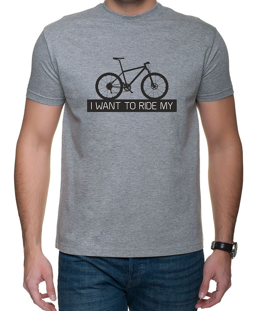 Koszulka T-SHIRT I want to ride MTB gray studioixi
