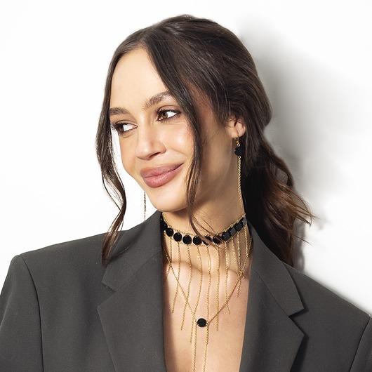 chokery Choker z łańcuszkami Fashion Stones